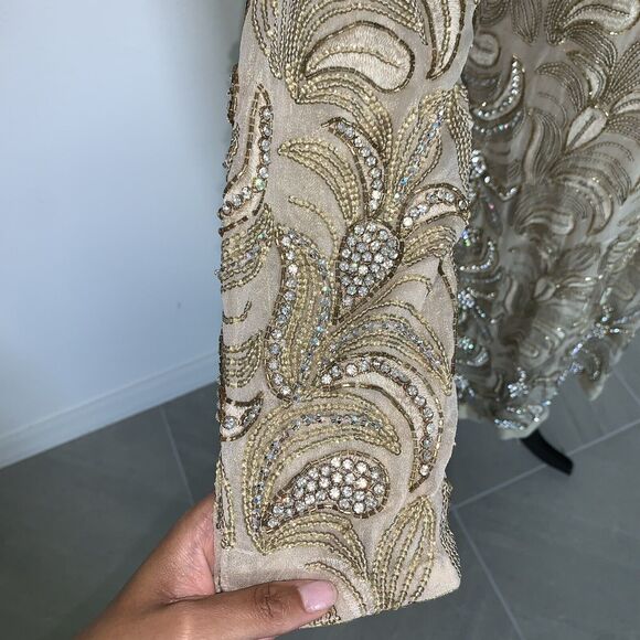 Beautiful Sequin, Bead And Rhinestone Indian Salwar Kameez/ Kaftan/Saree Size 6 - Picture 5 of 12